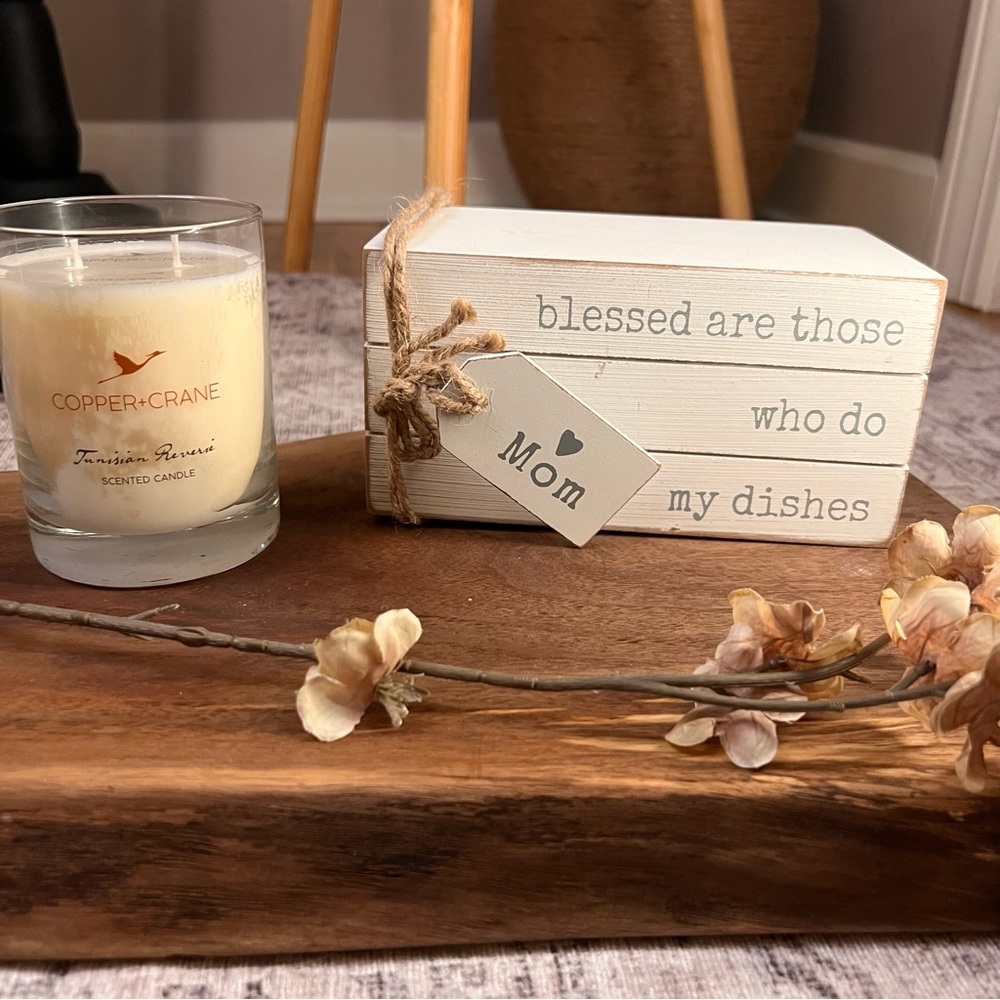 White Distressed Decorative Wooden Box w/ Cute/Funny Quote